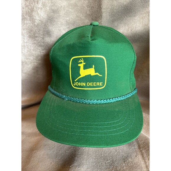 VTG Yupoong John Deere Hat Cap SnapBack Broken Smaller Size Farm Farming - Picture 1 of 13